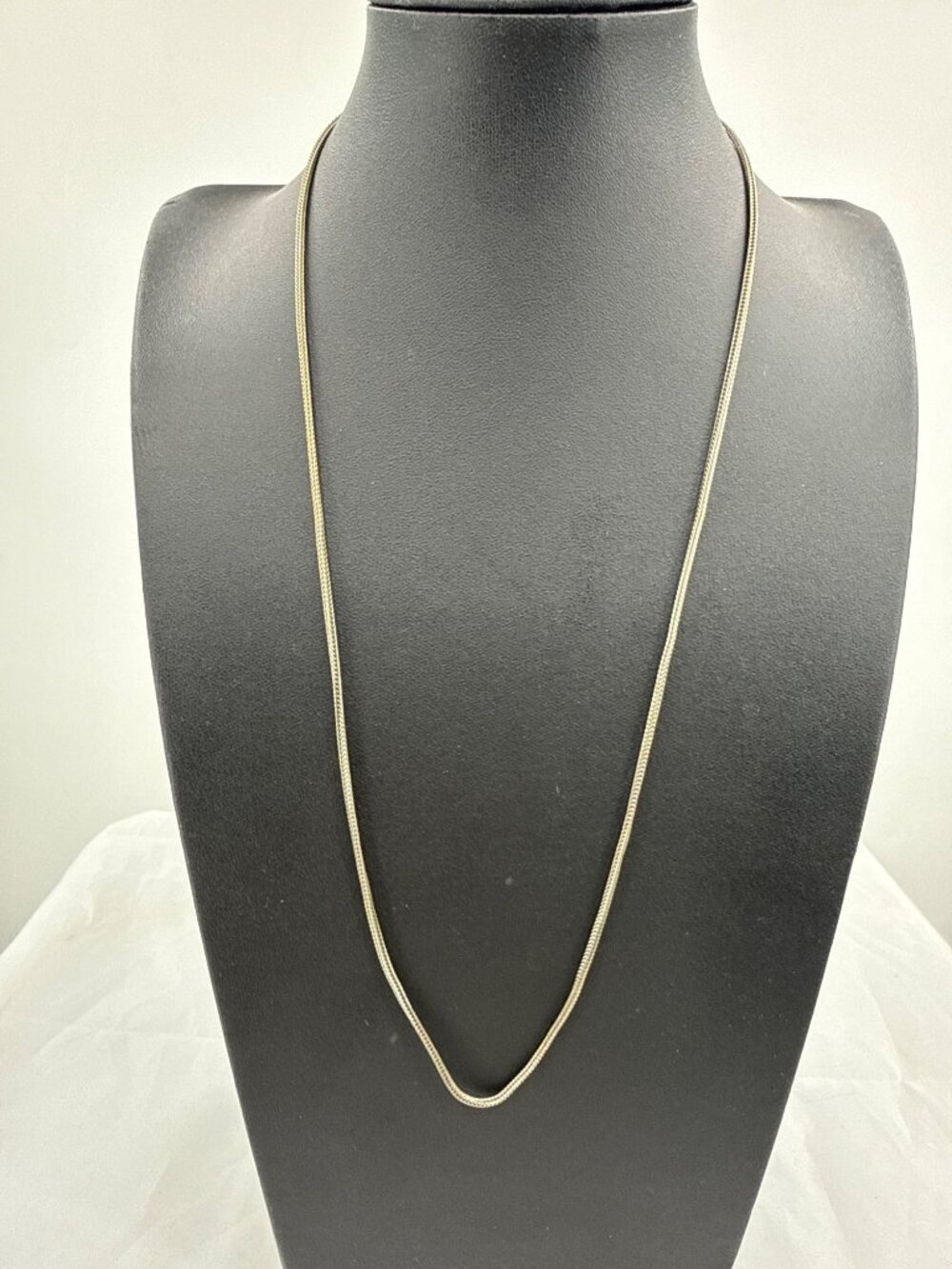 Vintage Silver Tone Liquid Snake Chain Necklace Minimalist Dainty Layering Stran